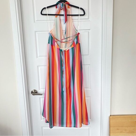 ESSUE | Rainbow Striped Halter Dress - Picture 2 of 8